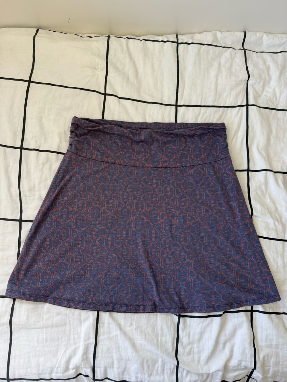 Purple Geometric Midi Skirt